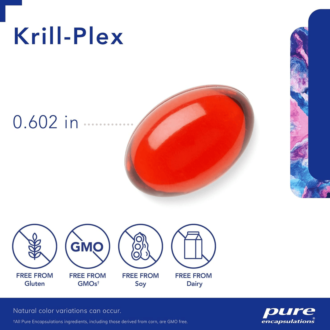 Pure Encapsulations Krill Plex Supports Heart Skin Joint Brain Health 60 Softgel - POWER FIT SHOP — Powering Preparedness, Health &amp; Home