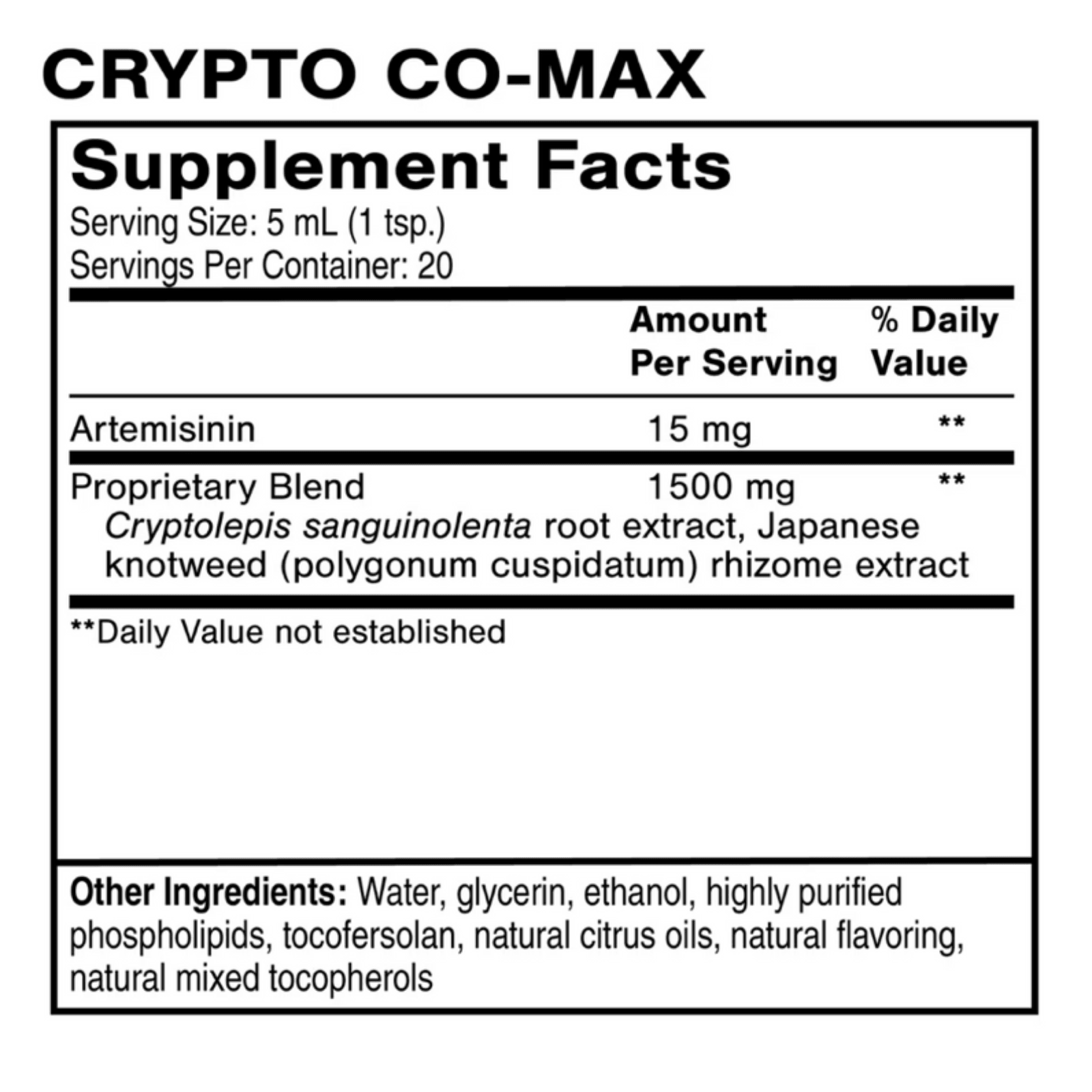 Liposomal wellness supplement by Quicksilver Scientific, Crypto Co Max 100mL microbial balance support bottle on a white background