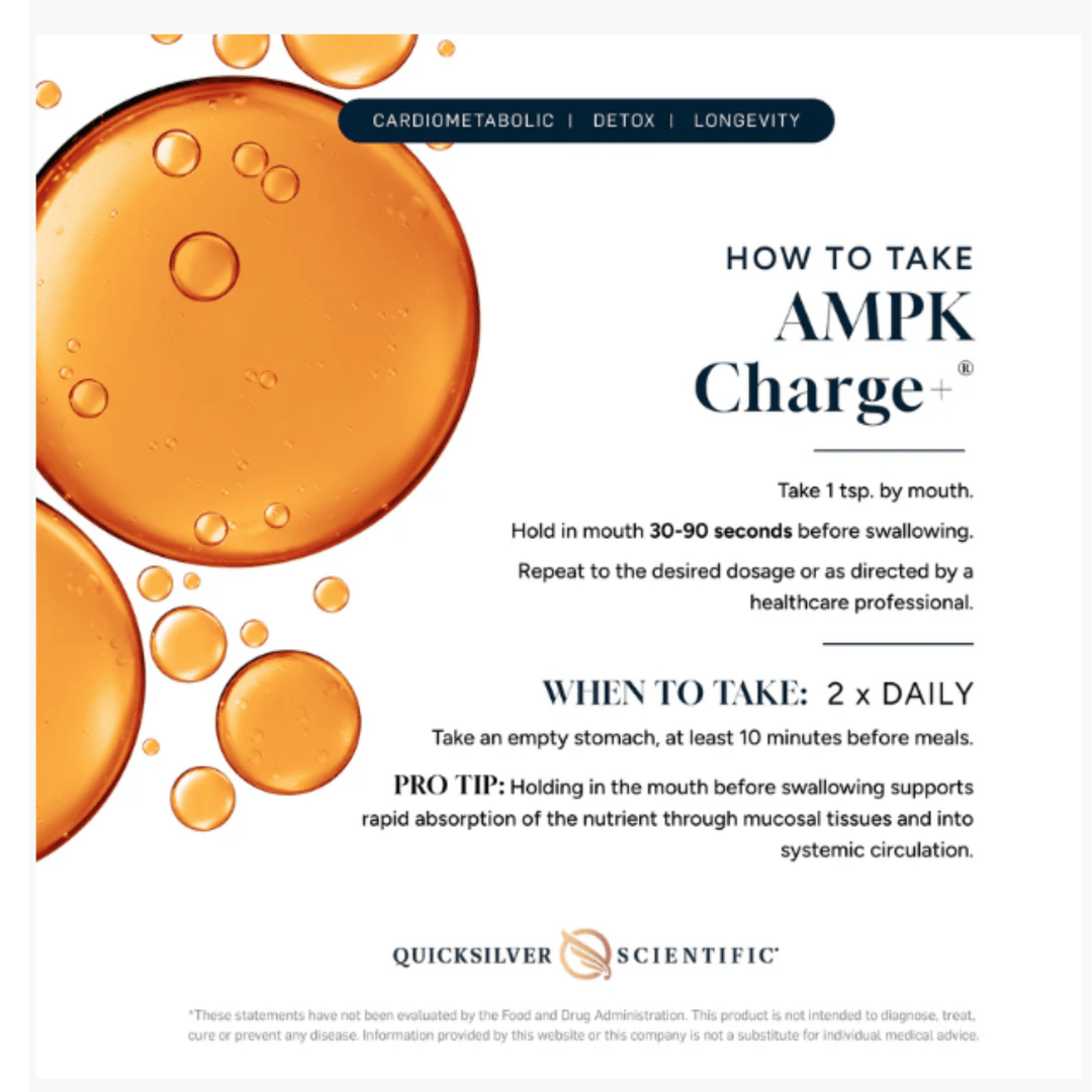 Quicksilver Scientific AMPK Charge+ 100 mL Metabolic Energy Support Supplement - POWER FIT SHOP — Powering Preparedness, Health &amp; Home