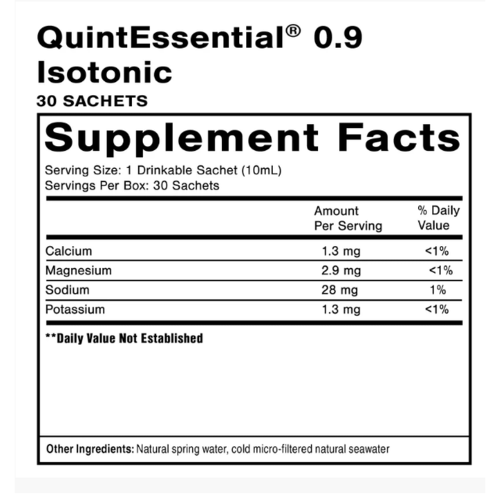 Quicksilver Scientific Quintessential 0.9 Isotonic Mineral Hydration 30 Sachets - POWER FIT SHOP — Powering Preparedness, Health &amp; Home