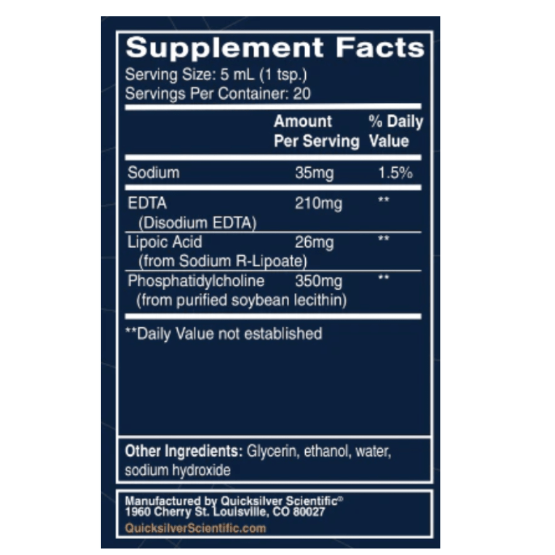 Quicksilver Scientific EDTA Plus R Lipoic 100ml Cellular Detox and Metal Support - POWER FIT SHOP — Powering Preparedness, Health &amp; Home