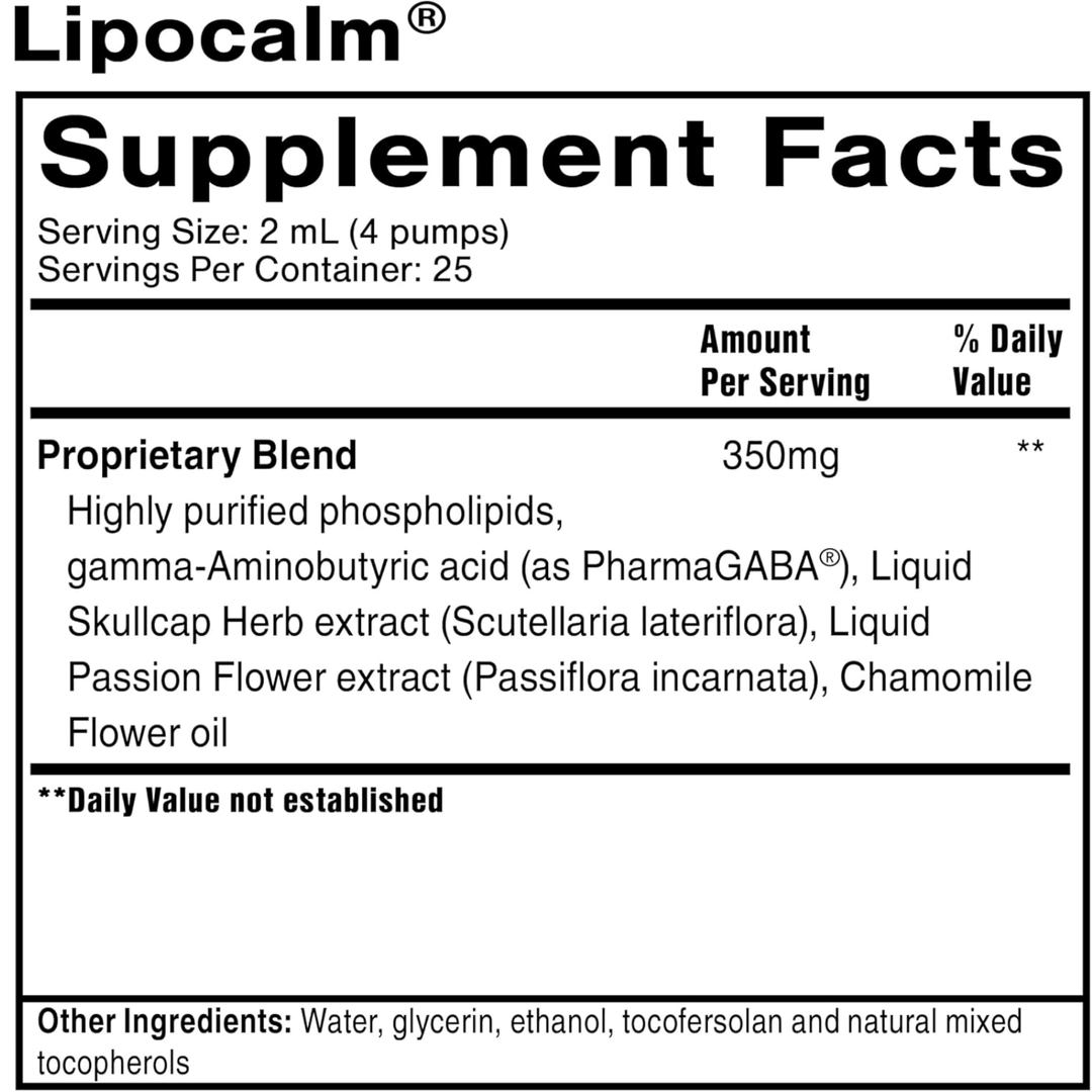 Quicksilver Scientific LipoCalm 50ml GABA Herbal Blend for Relaxation Support - POWER FIT SHOP — Powering Preparedness, Health &amp; Home