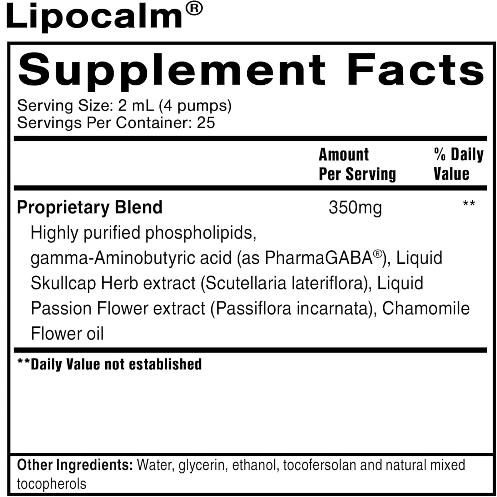 Quicksilver Scientific LipoCalm 50ml GABA Herbal Blend for Relaxation Support - POWER FIT SHOP — Powering Preparedness, Health & Home