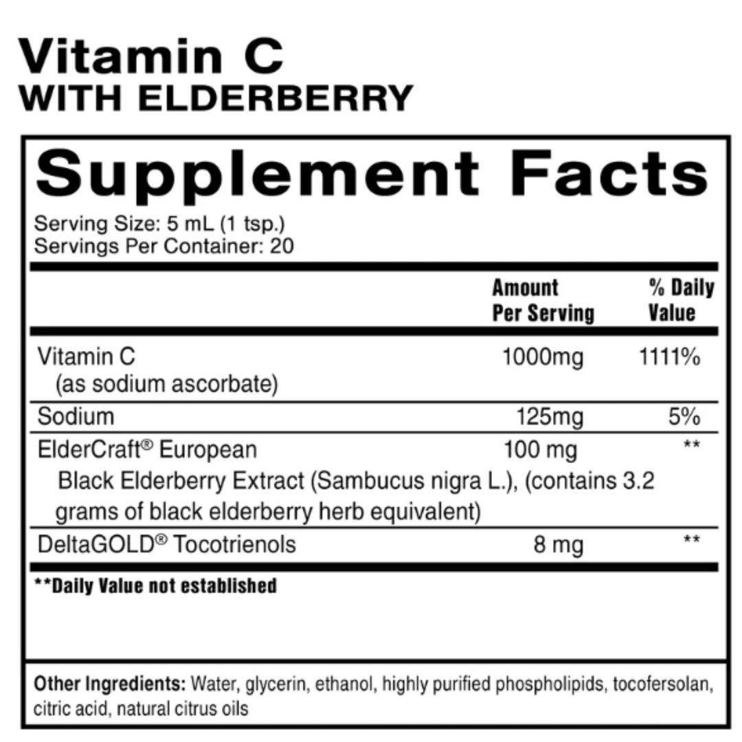 Quicksilver Scientific Liposomal Vitamin C+ Elderberry 100 mL For Immune Health - POWER FIT SHOP — Powering Preparedness, Health &amp; Home