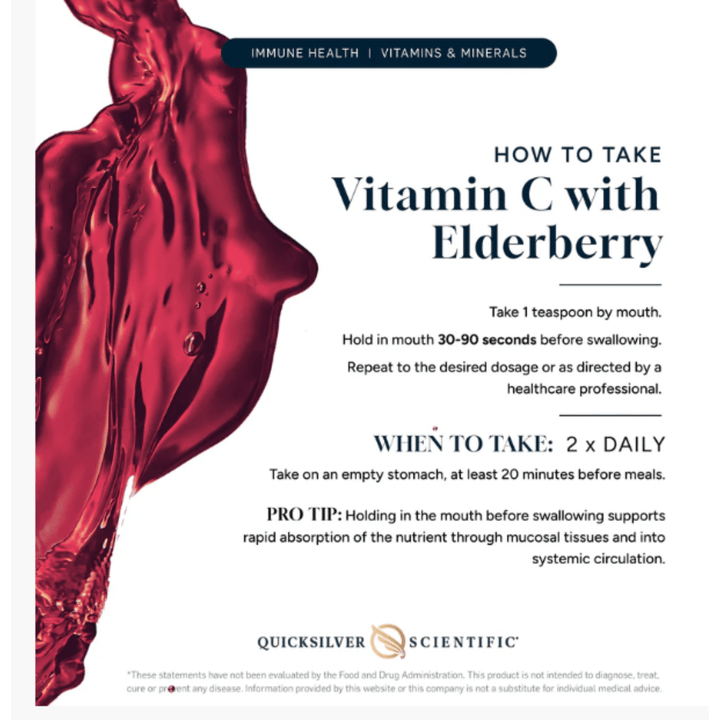 Quicksilver Scientific Liposomal Vitamin C+ Elderberry 100 mL For Immune Health - POWER FIT SHOP — Powering Preparedness, Health &amp; Home