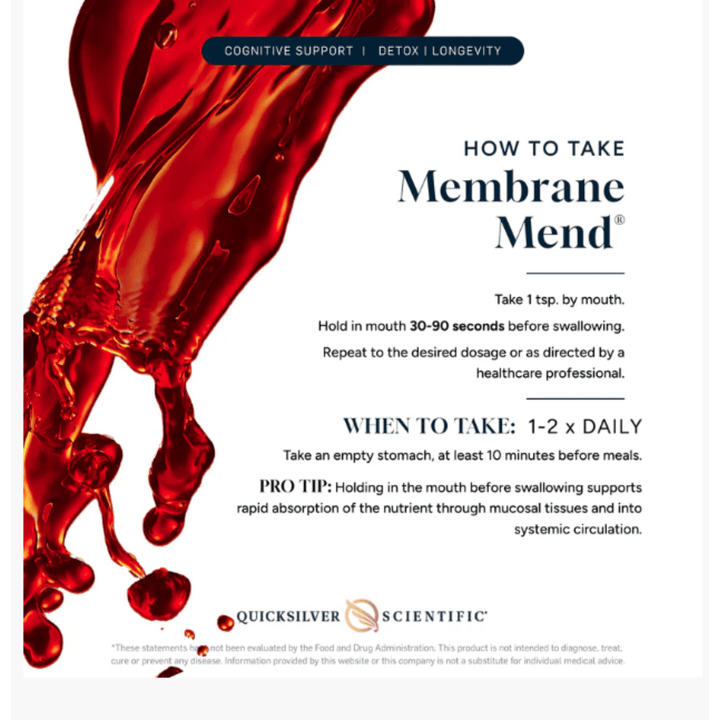 Quicksilver Scientific Membrane Mend 3.38 Fl Oz Cellular Health Support Formula - POWER FIT SHOP — Powering Preparedness, Health &amp; Home