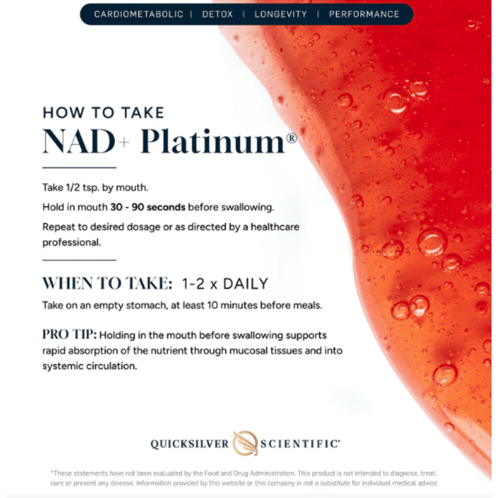 Quicksilver Scientific NAD+ Platinum 100ml Cellular Energy and Aging Support - POWER FIT SHOP — Powering Preparedness, Health &amp; Home
