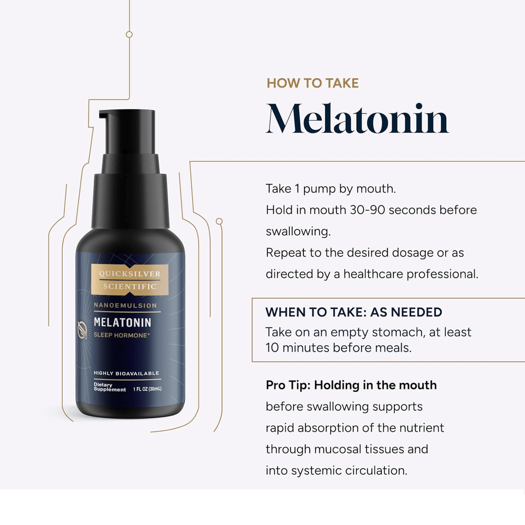 Quicksilver Scientific Liposomal Melatonin Regular Dose For Restful Sleep 30 ml - POWER FIT SHOP — Powering Preparedness, Health &amp; Home