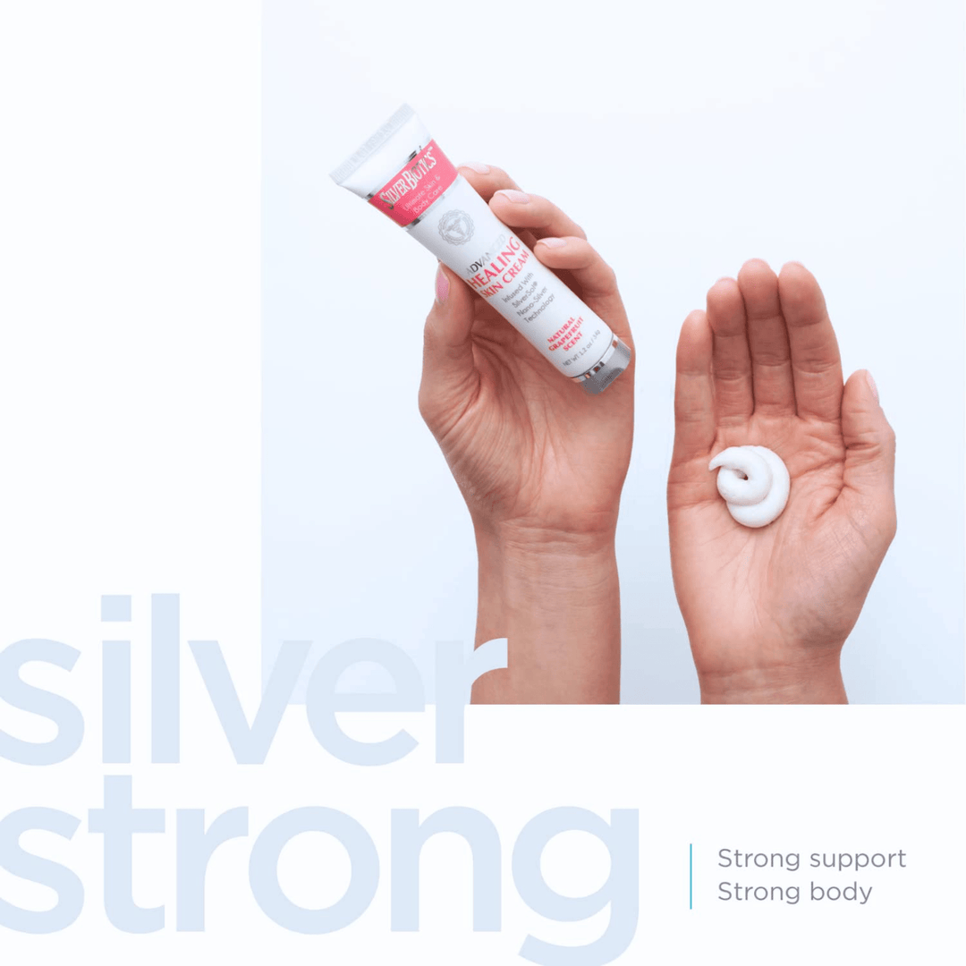 American Biotech Labs Silver Hand and Body Lotion with Grapefruit scent, 3.4 oz, moisturizing lotion for hands and body.