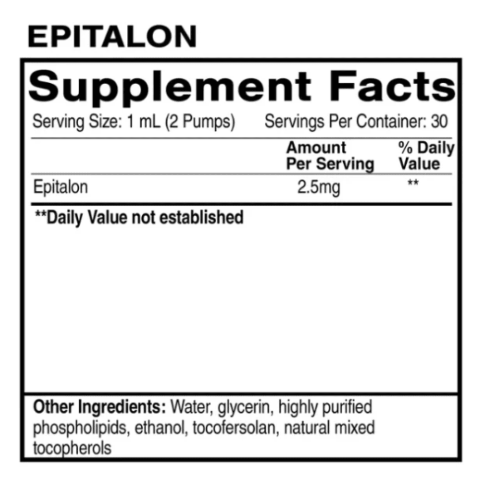 Quicksilver Scientific Epitalon Cellular Support Peptide Serum in a 30ml bottle, peptide oral serum for cellular health and support.