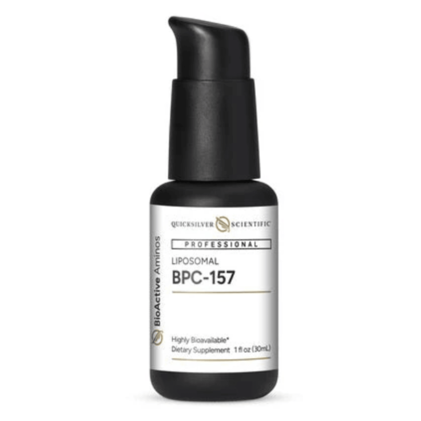 WebMHP Quicksilver Scientific BCP-157 Liposomal Research Solution in a 30 mL bottle, liquid supplement for research use.