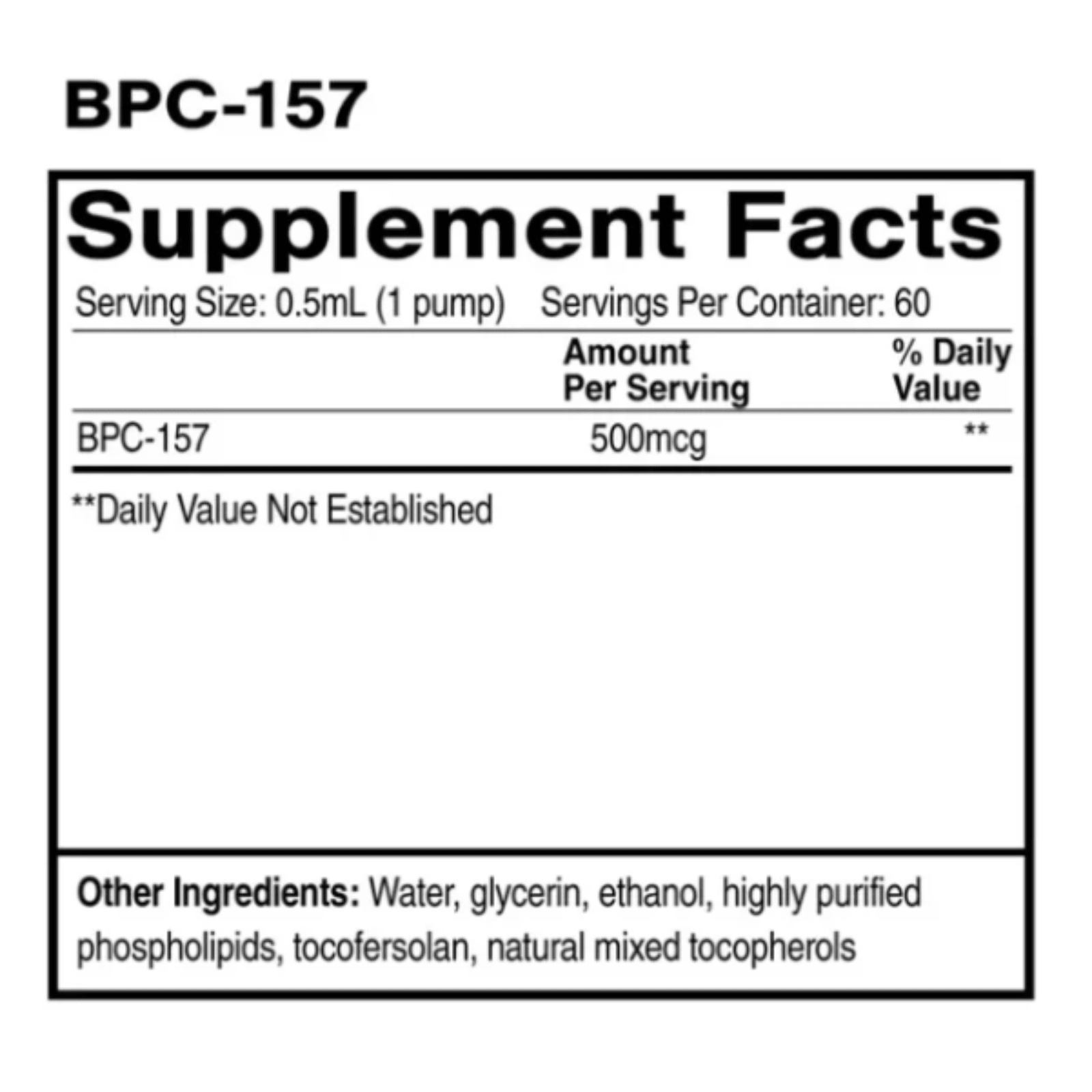 WebMHP Quicksilver Scientific BCP-157 liposomal research solution in a 30mL bottle for dietary supplement research use.