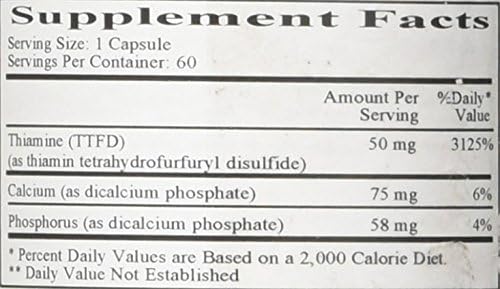 Ecological Formulas Allithiamine Vitamin B1 50mg 60 Caps Aids Energy - POWER FIT SHOP — Powering Preparedness, Health & Home