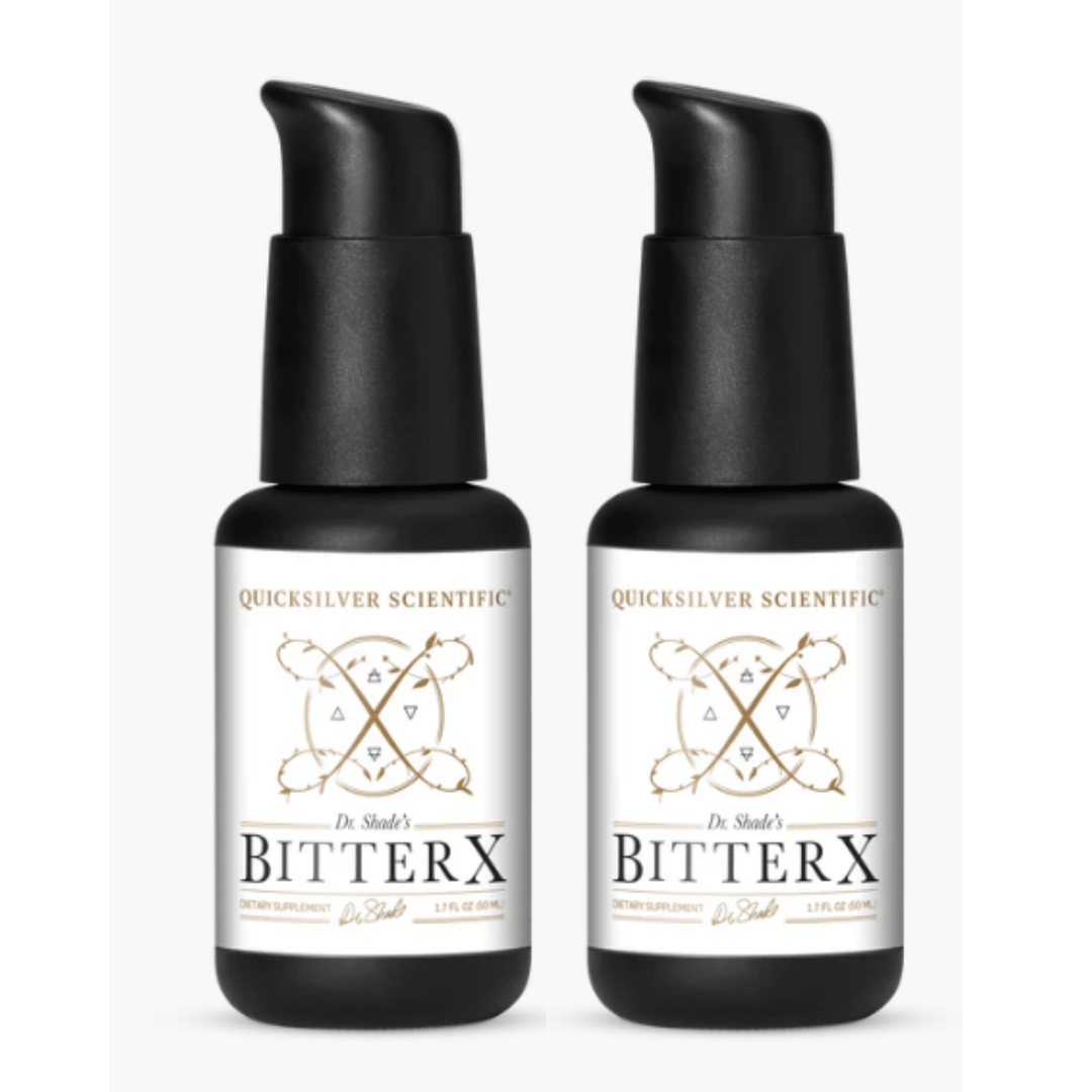 Quicksilver Scientific BitterX Digestive Function liquid supplement in 50ml pump bottles, 2-pack, from WEBMHP vitamins and supplements.