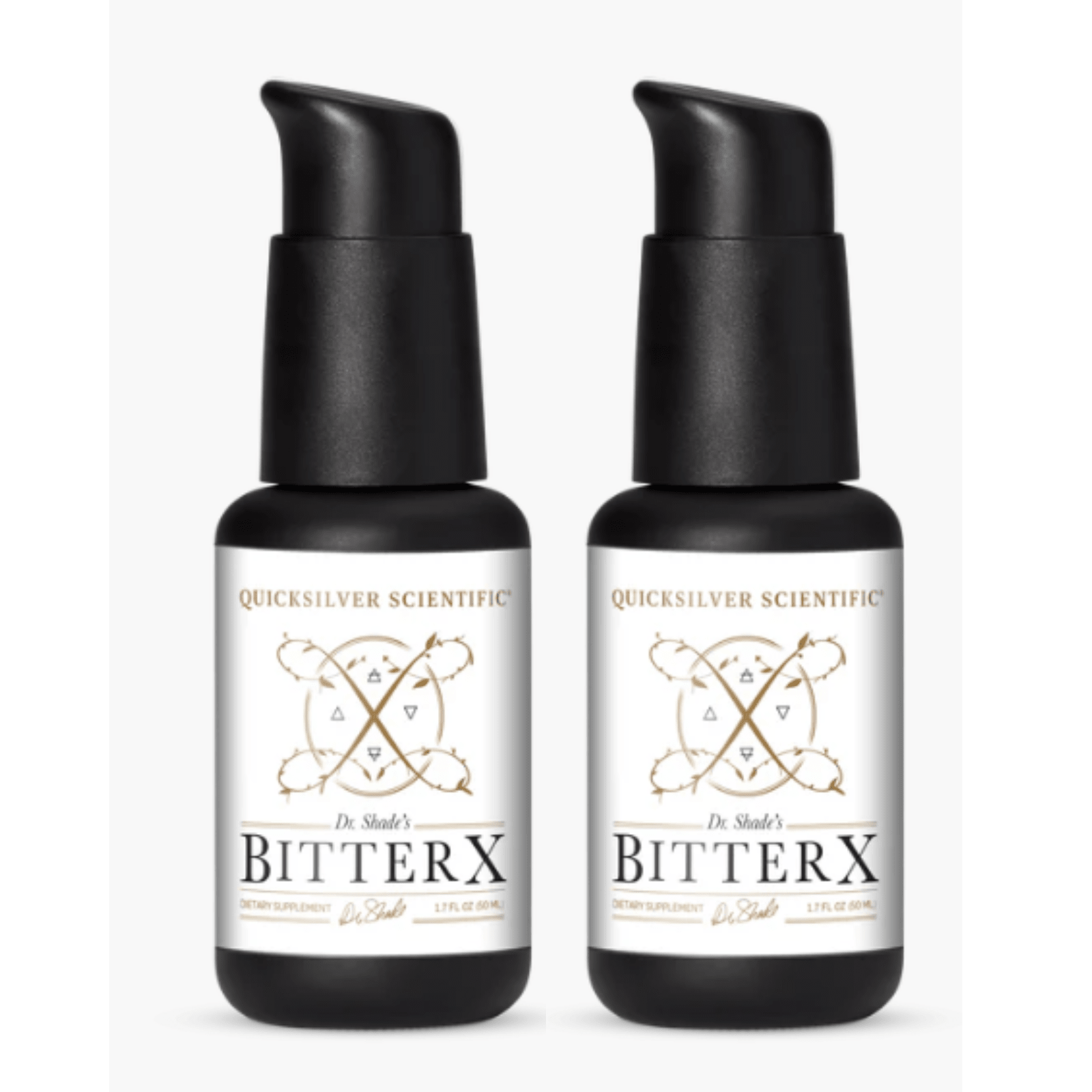 Quicksilver Scientific BitterX Digestive Function liquid supplement in 50ml pump bottles, 2-pack, from WEBMHP vitamins and supplements.