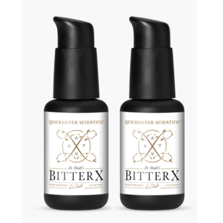Quicksilver Scientific BitterX Digestive Function liquid supplement in 50ml pump bottles, 2-pack, from WEBMHP vitamins and supplements.