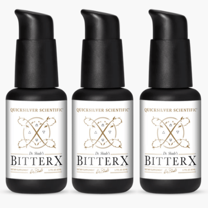 Quicksilver Scientific BitterX Digestive Function 50ml pump bottles, vitamins and supplements, 3-pack, WEBMHP brand.