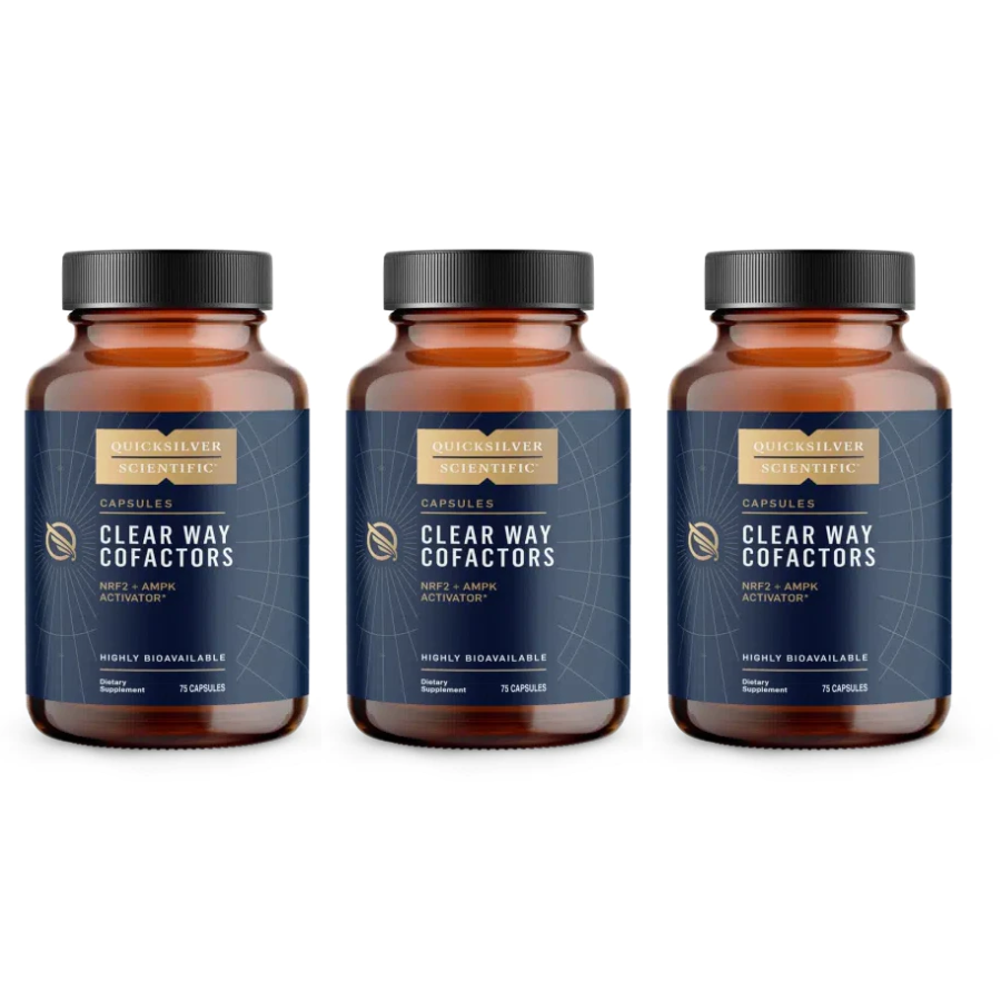 Quicksilver Scientific Clearway Co-Factors Blend vitamins and supplements in a clear 3-pack of 75 capsules each, by WEBMHP