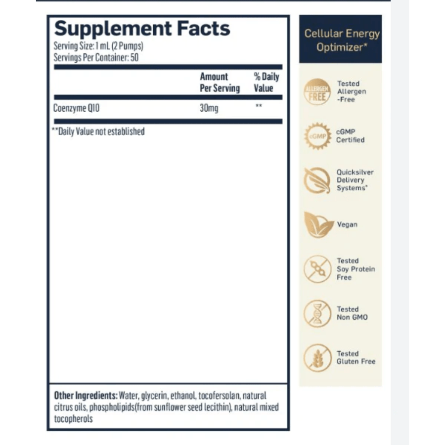 Quicksilver Scientific CoQ10 Liposomal Pump Coenzyme 15 mg vitamins and supplements, 3-pack, for energy support and antioxidant health