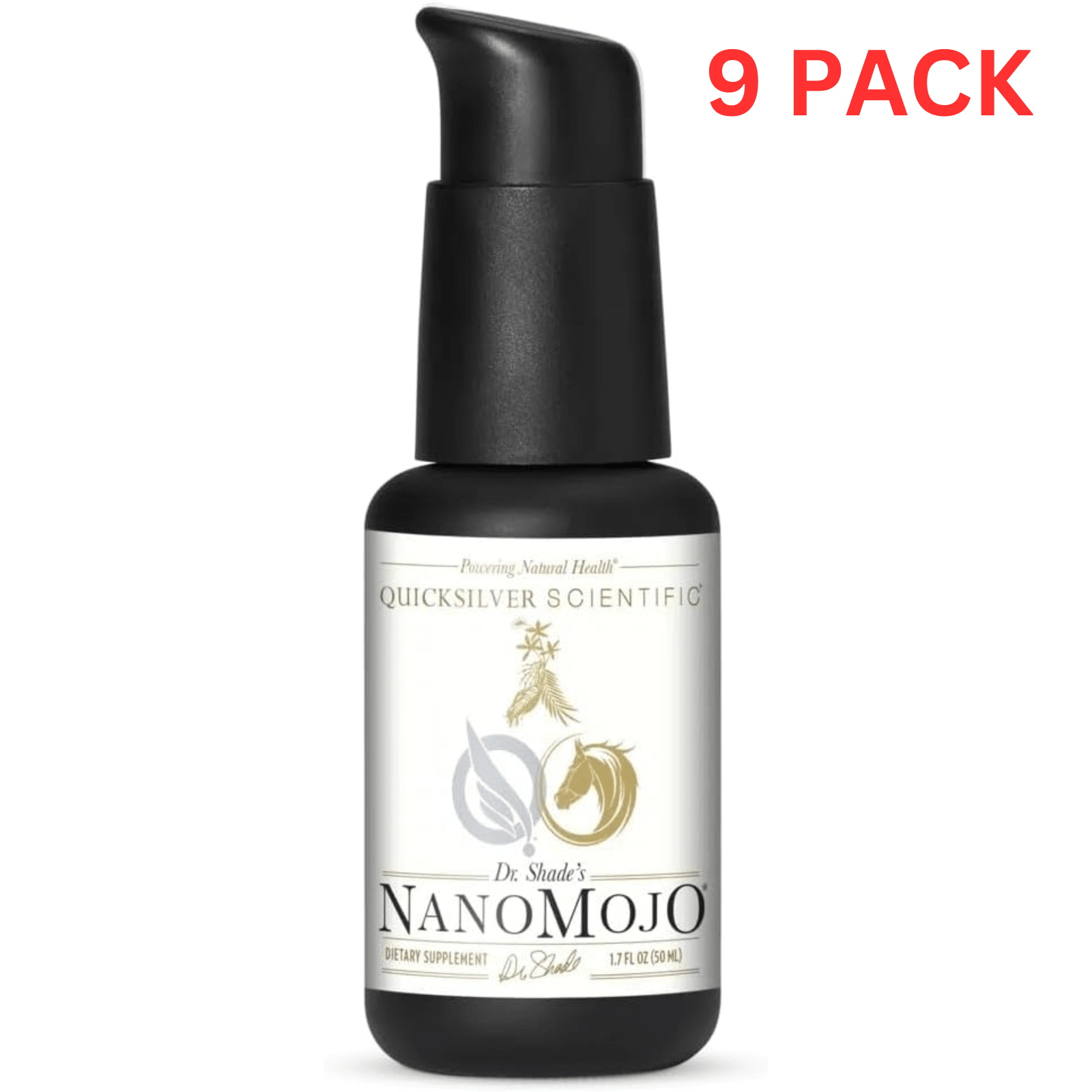 Quicksilver Scientific Dr. Shade's NanoMojo Liposomal Formula vitamins and supplements in 1.7 oz bottles, 9-pack for health support