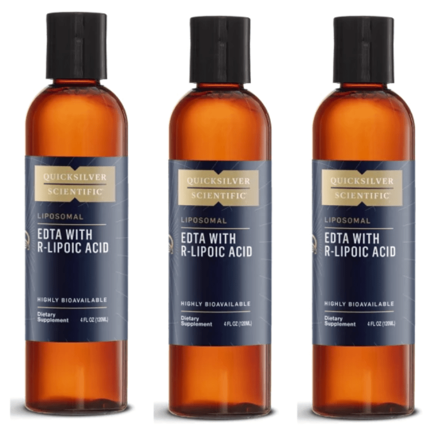Quicksilver Scientific EDTA with R Lipoic Acid liquid supplement 3-pack, dietary vitamins and supplements from WEBMHP