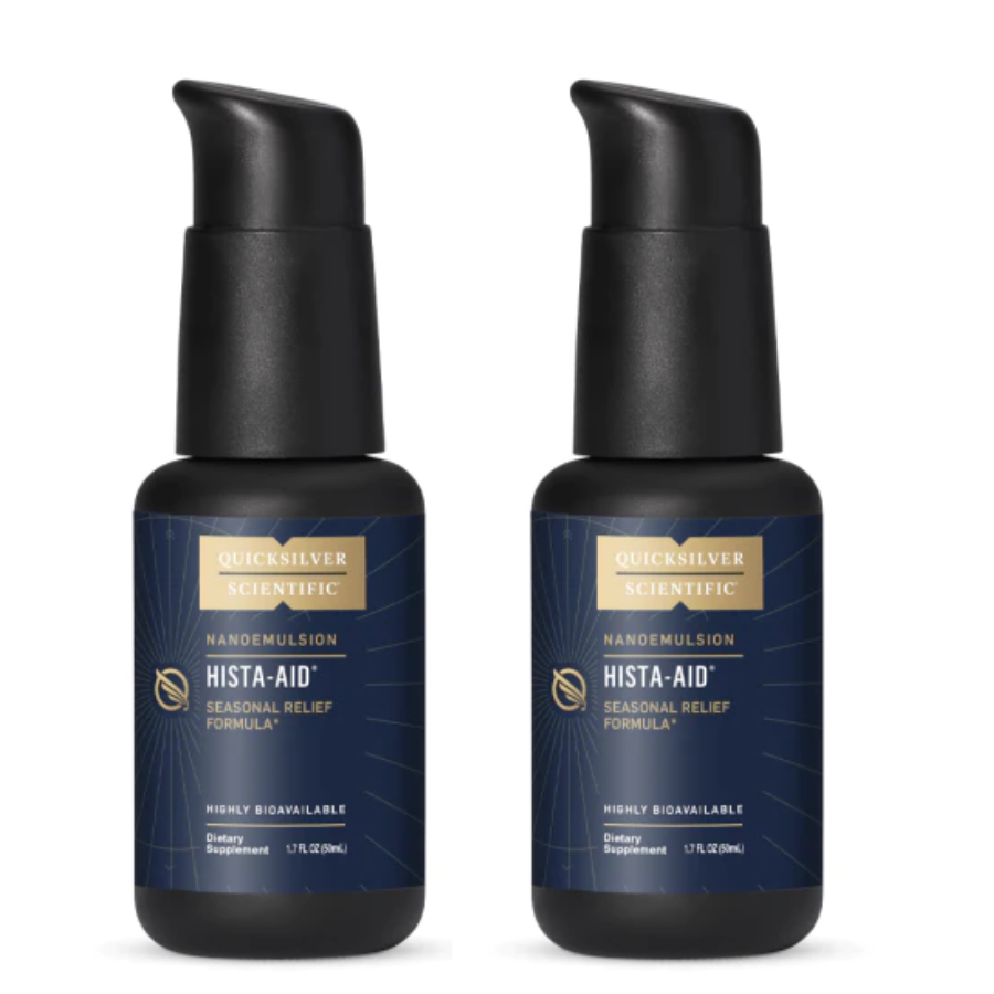 Quicksilver Scientific Hista-Aid Vitamin C and Diindolylmethane supplements in a 2-pack, dietary vitamins and immune support.