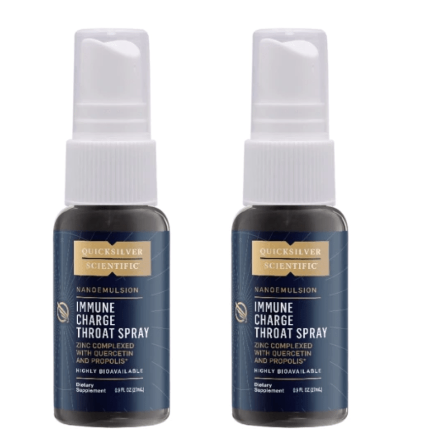 Quicksilver Scientific Immune Charge+ Throat Zinc - based Spray 27mL 2 PACK - POWER FIT SHOP — Powering Preparedness, Health & Home
