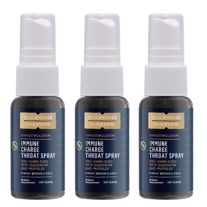 Quicksilver Scientific Immune Charge+ Throat Zinc - based Spray 27mL 3 PACK - POWER FIT SHOP — Powering Preparedness, Health &amp; Home