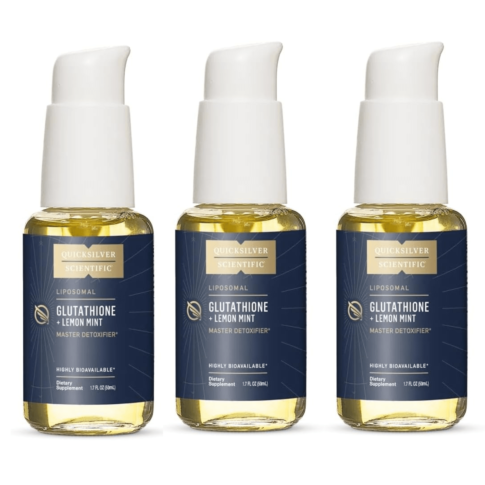 Quicksilver Scientific Liposomal Glutathione Lemon Mint Oral Detox 50ml 3 PACK - POWER FIT SHOP — Powering Preparedness, Health & Home
