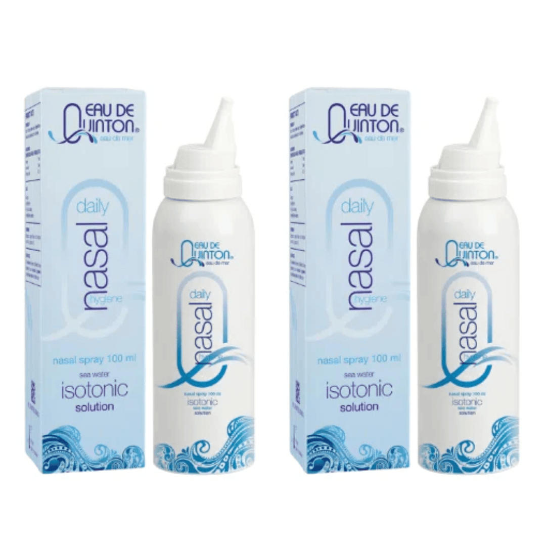 Two bottles of Quicksilver Scientific Quinton Daily Nasal Spray isotonic 100 ml, a vitamins and supplements product by WEBMHP.