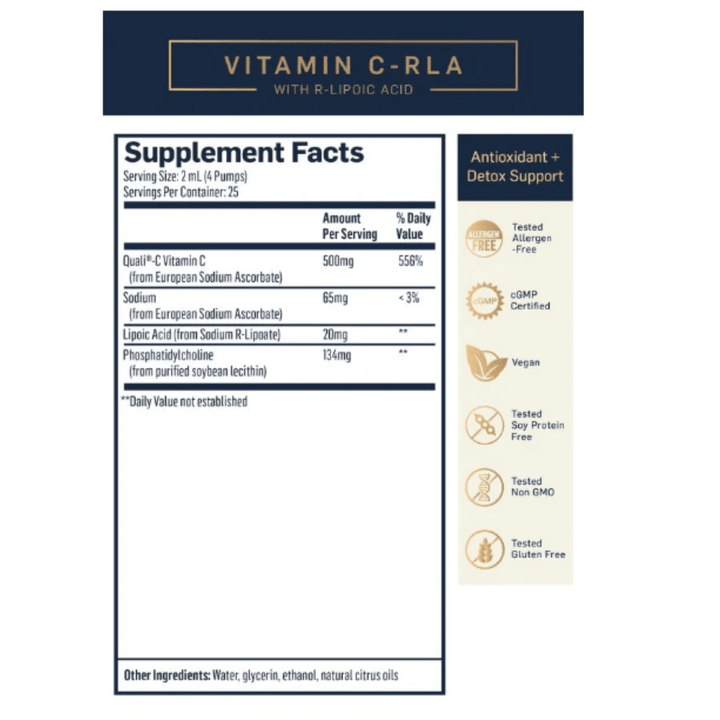 Quicksilver Scientific Vitamin C with R-Lipoic Acid supplement pack, vitamins and supplements by WEBMHP, cold ship packaging.