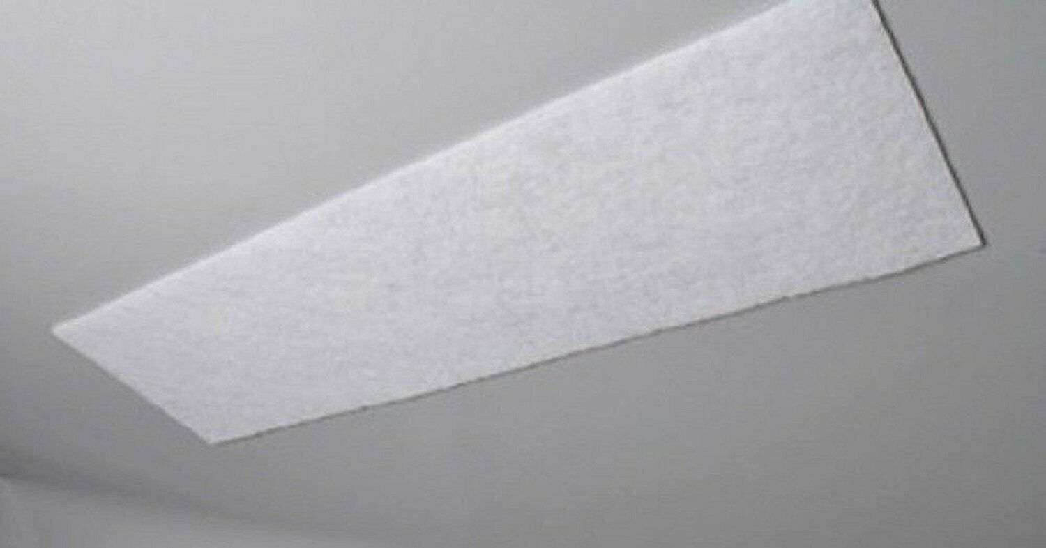 Austin Air Small Pre Filter For Junior Machines F200B shown in white color on a wall.