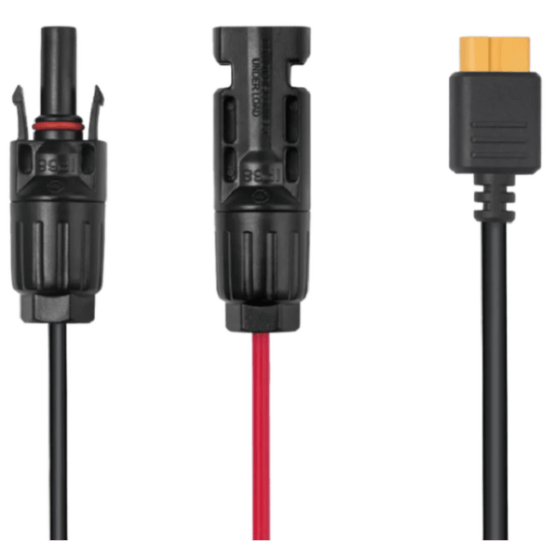 EcoFlow solar cable with XT60 connectors, 5M/16.4 ft, durable solar power system cable for renewable energy setups.