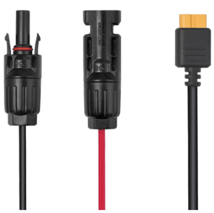 EcoFlow solar cable with XT60 connectors, 5M/16.4 ft, durable solar power system cable for renewable energy setups.