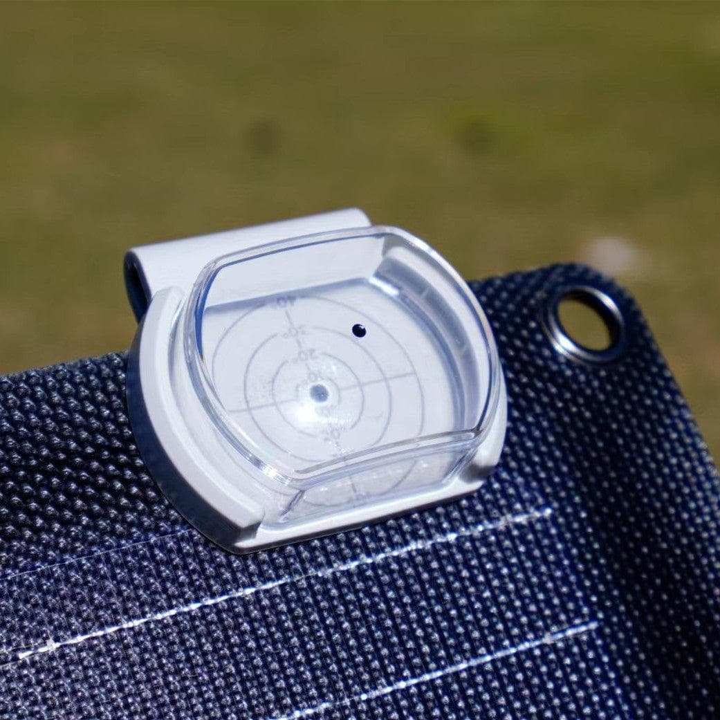 EcoFlow SolarAG adjustable solar panel angle guide tool for optimal positioning of solar panels outdoors.