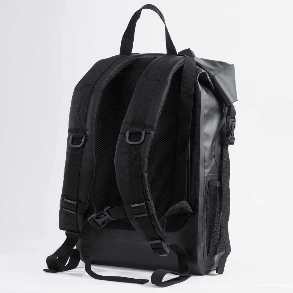 Faraday Dry Bag Backpack Stealth Black Dual - Clip Closure Mesh Pockets - POWER FIT SHOP — Powering Preparedness, Health &amp; Home