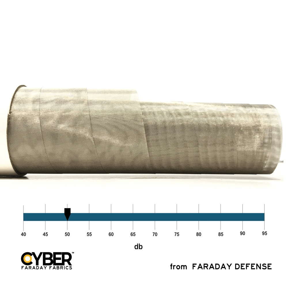 Faraday Cyber Fabric EMF RF Shielding Light Filtering Roll 50" x 1' - POWER FIT SHOP — Powering Preparedness, Health & Home