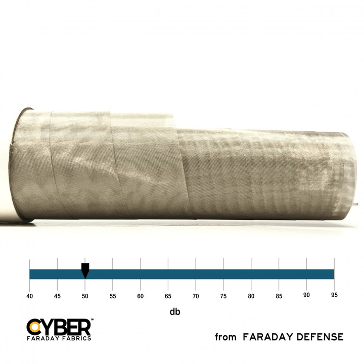 Faraday Cyber Fabric EMF RF Shielding Light Filtering Roll 50" x 1&