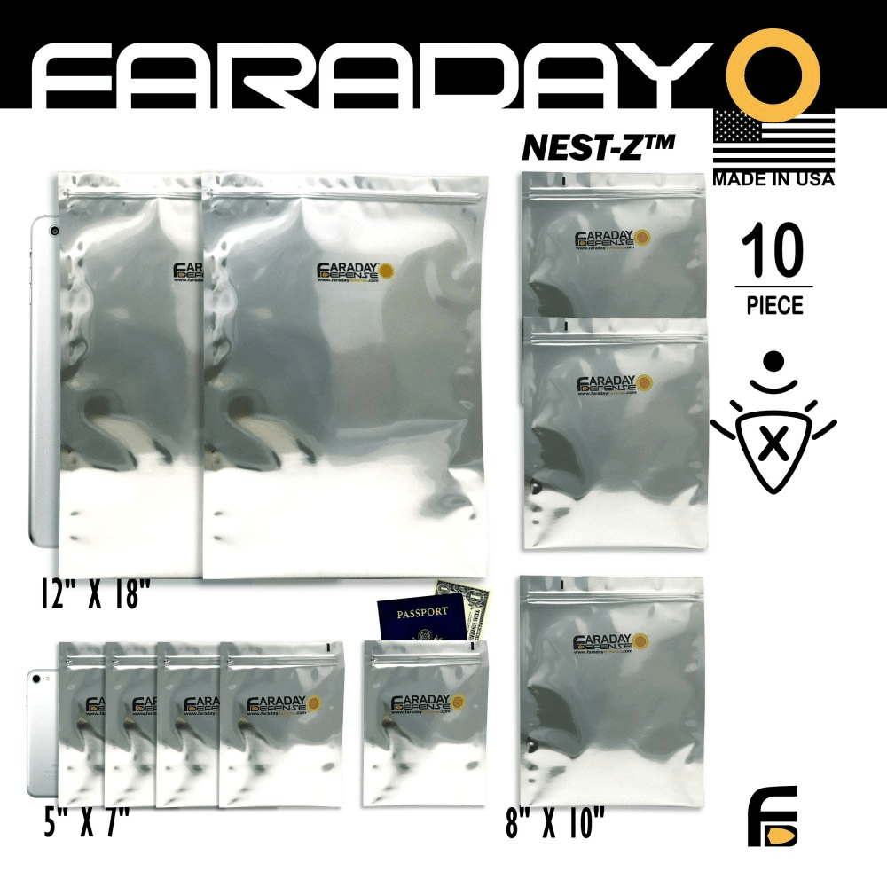 Faraday 10 PC Large - Kit NEST - Z 7 Mil Moisture Barrier 5 - layer EMP Bags - POWER FIT SHOP — Powering Preparedness, Health &amp; Home