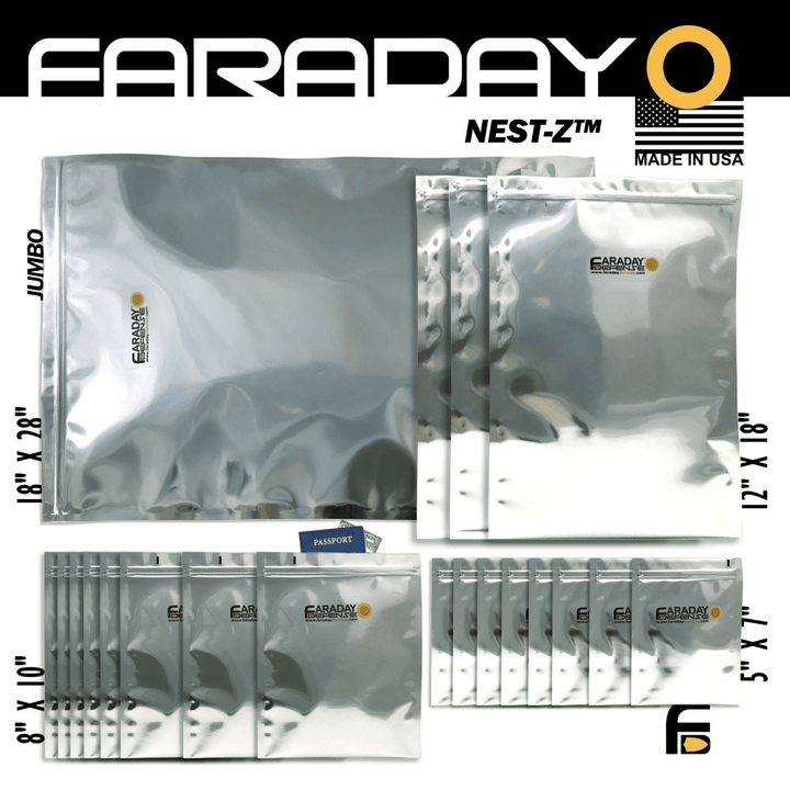 Faraday 20 PC Large Kit NEST - Z 7 Mil Moisture Barrier 5 - layer EMP Bags - POWER FIT SHOP — Powering Preparedness, Health &amp; Home