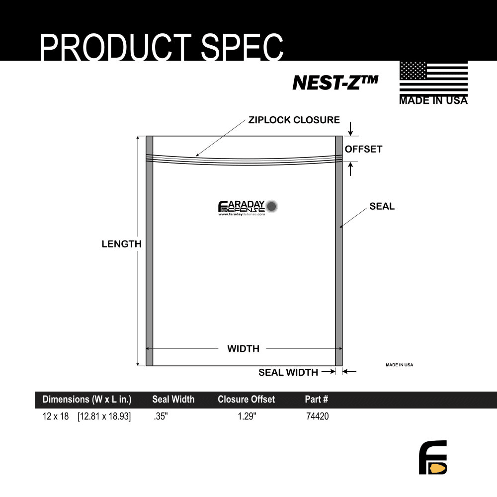 Faraday 3 PC X - Large Laptop NEST - Z 7.0 Mil 5 - Layer EMP Bags 12" x 18" - POWER FIT SHOP — Powering Preparedness, Health & Home
