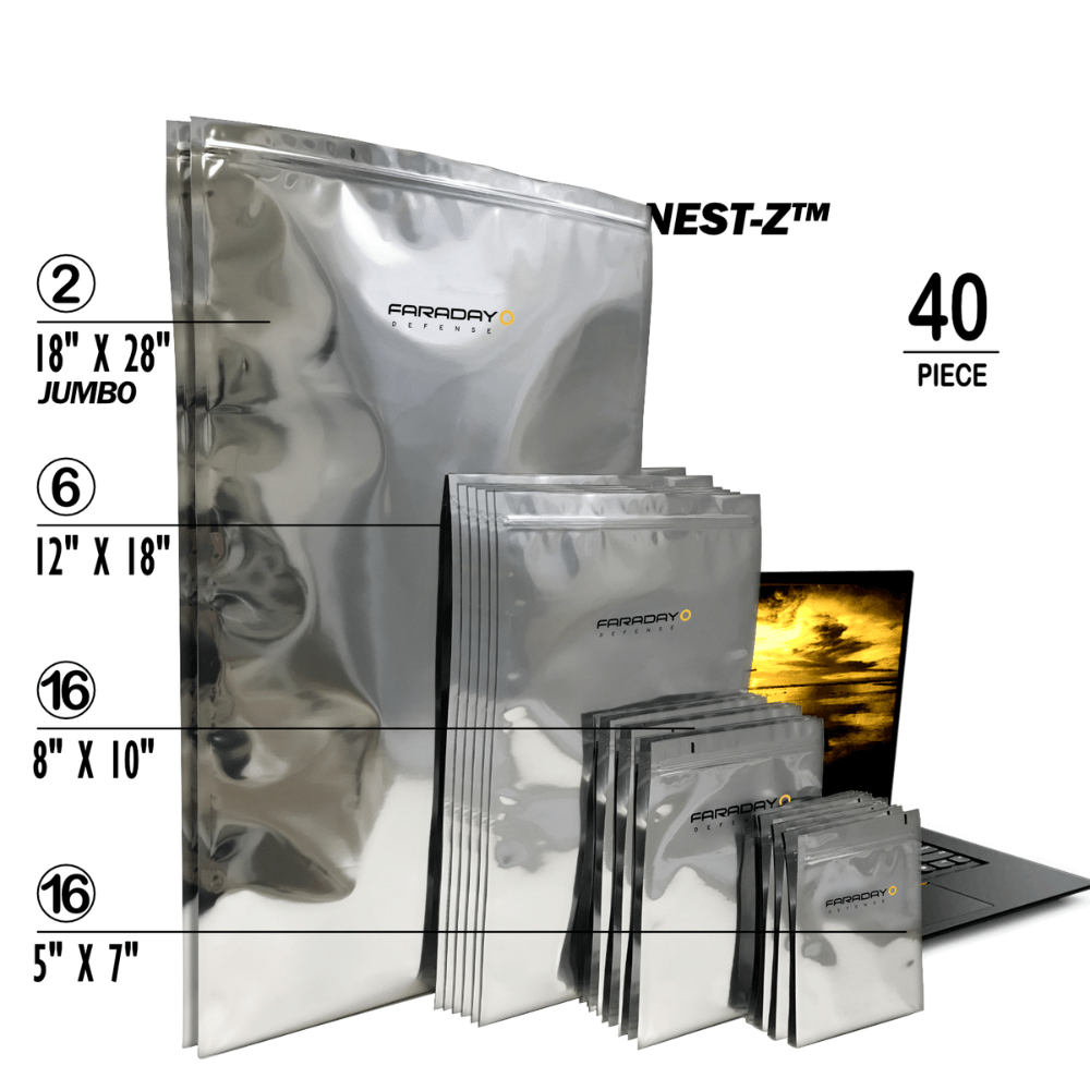 Faraday 40 PC Mega Kit NEST - Z 7 Mil Moisture Barrier 5 - Layer EMP Bags - POWER FIT SHOP — Powering Preparedness, Health & Home