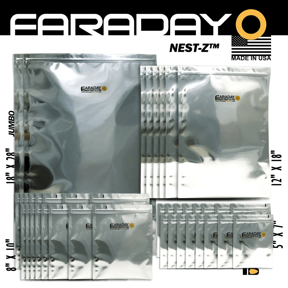 Faraday 40 PC Mega Kit NEST - Z 7 Mil Moisture Barrier 5 - Layer EMP Bags - POWER FIT SHOP — Powering Preparedness, Health &amp; Home