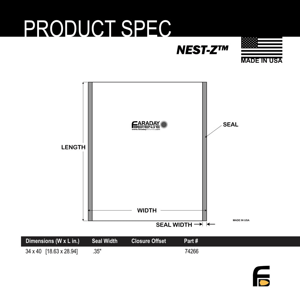 Faraday 1 PC XXX - Large NEST - Z 7.0 Mil ESD/EMP Heat Seal Bag 34" x 40" - POWER FIT SHOP — Powering Preparedness, Health & Home