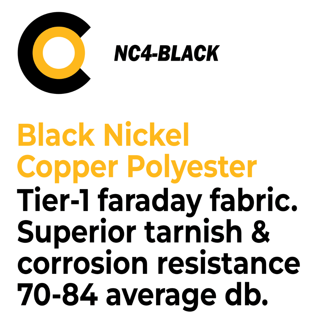 Faraday Cyber NC - BLACK Fabric EMF RF Shielding Fabric Roll 50"x1' - POWER FIT SHOP — Powering Preparedness, Health & Home