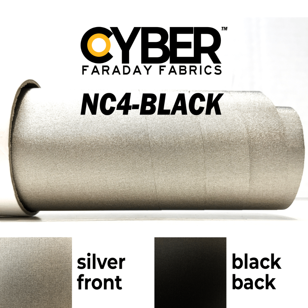 Faraday Cyber NC - BLACK Fabric EMF RF Shielding Fabric Roll 50"x1&