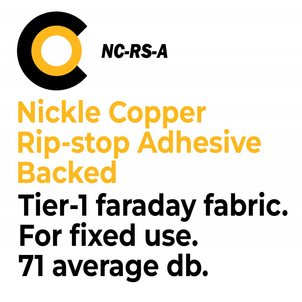 Faraday Cyber NC - RS - A Adhesive EMF RF Shielding Nickel Copper 50"x1&