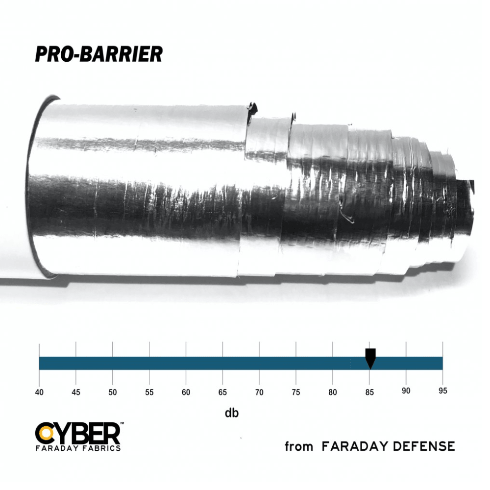 Faraday Cyber Pro Barrier Fabric EMF RF Shielding Foil Roll 48" x 1&