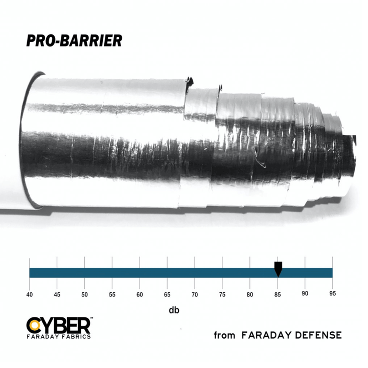 Faraday Cyber Pro Barrier Fabric EMF RF Shielding Foil Roll 48" x 1&