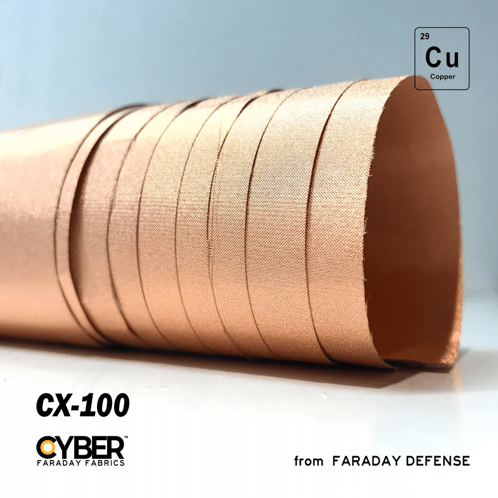 Faraday Cyber CX 100 Fabric EMF RF Shielding 100% Copper Plated 53"x1&